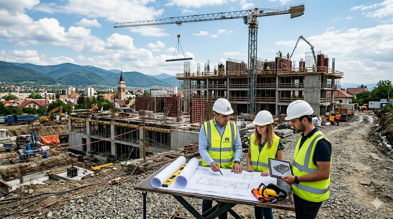 Șantier de construcție cu inginerie structurală KDMA